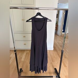 MC Planet Black Sleeveless Maxi Dress with Subtle Panel Seams